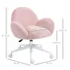 Buy HOMCOM Makeup Vanity Chair, Cute Fluffy Desk Chair with Rolling Wheels for Bedroom Living Room, Pink, 3 from Furnituretta