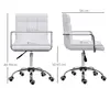 Buy Vinsetto Office Chair, Makeup Vanity Chair, Mid Back Computer Chair, PU Leather, White, 3 from Furnituretta