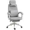 Buy Vinsetto Office Chair, Ergonomic Desk Chair, High Back Fabric Work Chair with 160° Reclining Backrest, Retractable Footrest, Neck and Lumbar Pillow for Home and Study, Grey from Furnituretta