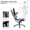 Buy HOMCOM Computer Gaming Chair, Office Desk Swivel Chair, PU Leather Racing Chair with 90° Flip-up Armrest, Blue, 5 from Furnituretta
