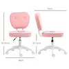 Buy Vinsetto Vanity Office Chair, PU Leather Computer Chair for Home, with Adjustable Height, Armless, Swivel Wheels, Pink, 3 from Furnituretta
