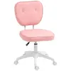 Buy Vinsetto Vanity Office Chair, PU Leather Computer Chair for Home, with Adjustable Height, Armless, Swivel Wheels, Pink from Furnituretta
