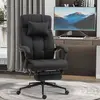 Buy Vinsetto Office Desk Chair with Footrest, Headrest Pillow, Home Office Chair with Reclining Backrest, Swivel Wheels, Black, 2 from Furnituretta