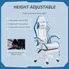Buy Vinsetto Computer Gaming Chair, PU Leather Desk Chair with Footrest, Swivel Task Chair with 135° Reclining Back and Lumbar Support, PC Chair for Adults, White and Blue, 4 from Furnituretta