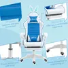 Buy Vinsetto Racing Gaming Chair, Reclining PU Leather Computer Chair with Removable Rabbit Ears, Footrest and Lumber Support, Blue, 8 from Furnituretta