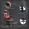 Buy Vinsetto Computer Gaming Chair, Racing Desk Chair with Lumbar Support and Footrest, PU Leather Gamer Chair with Headrest and Swivel Wheels for Home, Red, 8 from Furnituretta