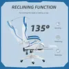 Buy Vinsetto Computer Gaming Chair, PU Leather Desk Chair with Footrest, Swivel Task Chair with 135° Reclining Back and Lumbar Support, PC Chair for Adults, White and Blue, 5 from Furnituretta