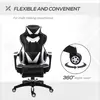 Buy Vinsetto Computer Gaming Chair, Racing Desk Chair with Lumbar Support and Footrest, PU Leather Gamer Chair with Headrest and Swivel Wheels for Home, White, 6 from Furnituretta