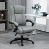 Buy Vinsetto PU Leather Office Chair, Swivel Computer Chair with Footrest, Wheels, Adjustable Height, Grey, 2 from Furnituretta