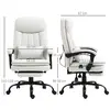 Buy Vinsetto Office Chair, Ergonomic Desk Chair with 6-Point Vibration Massage and Lumbar Heating, Computer Chair with Lumbar Support Pillow, 155° Reclining Back and Footrest, Cream White, 3 from Furnituretta