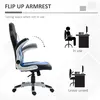 Buy HOMCOM Computer Gaming Chair, Office Desk Swivel Chair, PU Leather Racing Chair with 90° Flip-up Armrest, Blue, 6 from Furnituretta