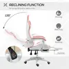 Buy Vinsetto Computer Gaming Chair, PU Leather Desk Chair with Footrest, Swivel Task Chair with 135° Reclining Back and Lumbar Support, PC Chair for Adults, White and Pink, 5 from Furnituretta