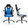 Buy HOMCOM Computer Gaming Chair, Office Desk Swivel Chair, PU Leather Racing Chair with 90° Flip-up Armrest, Blue, 3 from Furnituretta