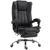 Buy Vinsetto Home Office Chair Microfibre Desk Chair with Reclining Function Armrests Swivel Wheels Footrest Black from Furnituretta
