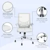 Buy Vinsetto Mesh Office Chair, Computer Desk Chair with Flip-up Armrests, Lumbar Back Support and Swivel Wheels, White, 9 from Furnituretta