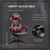 Buy Vinsetto Computer Gaming Chair, Racing Desk Chair with Lumbar Support and Footrest, PU Leather Gamer Chair with Headrest and Swivel Wheels for Home, Red, 4 from Furnituretta