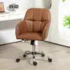 Buy HOMCOM Faux Leather Tub Office Chair, with Wheels - Brown, 2 from Furnituretta