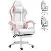 Buy Vinsetto Computer Gaming Chair, PU Leather Desk Chair with Footrest, Swivel Task Chair with 135° Reclining Back and Lumbar Support, PC Chair for Adults, White and Pink from Furnituretta