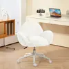 Buy HOMCOM Makeup Vanity Chair, Cute Fluffy Desk Chair with Rolling Wheels for Bedroom Living Room, Cream White, 7 from Furnituretta