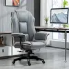 Buy Vinsetto High Back Office Chair, PU Leather Desk Chair, Reclining Swivel Computer Chair for Home, Grey, 2 from Furnituretta
