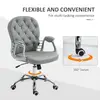 Buy Vinsetto Office Chair Ergonomic 360° Swivel PU Diamante Padded Base 5 Castor Wheels for Home Work Grey, 6 from Furnituretta