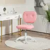 Buy Vinsetto Vanity Office Chair, PU Leather Computer Chair for Home, with Adjustable Height, Armless, Swivel Wheels, Pink, 2 from Furnituretta