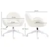 Buy HOMCOM Makeup Vanity Chair, Cute Fluffy Desk Chair with Rolling Wheels for Bedroom Living Room, Cream White, 3 from Furnituretta