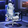 Buy Vinsetto Computer Gaming Chair, PU Leather Desk Chair with Footrest, Swivel Task Chair with 135° Reclining Back and Lumbar Support, PC Chair for Adults, White and Blue, 2 from Furnituretta