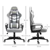 Buy Vinsetto Gaming Chair, Computer Desk Chair with Lumbar Support, Faux Leather Racing Chair with Headrest and Swivel Wheels for Home Office, Grey White, 3 from Furnituretta