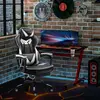 Buy Vinsetto Computer Gaming Chair, Racing Desk Chair with Lumbar Support and Footrest, PU Leather Gamer Chair with Headrest and Swivel Wheels for Home, White, 2 from Furnituretta