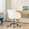 Buy HOMCOM Teddy Fleece Swivel Office Chair - Cream, 8 from Furnituretta