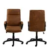 Buy Brad Swivel Office Desk Chair – Camel Brown Microfiber with Armrests, 2 from Furnituretta