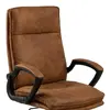 Buy Brad Swivel Office Desk Chair – Camel Brown Microfiber with Armrests, 5 from Furnituretta