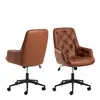 Buy Erik Gas Lift Desk Chair – Brandy PU Leather with Swivel & Height Adjustment, 2 from Furnituretta