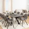 Buy Blackburn Black Ceramic Dining Table – Extendable with Hidden Leaves, 7 from Furnituretta