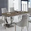 Buy Langa Marble Dining Table – 180 cm Natural Stone Top with Stainless Steel Base from Furnituretta