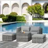 Buy Outsunny 2 Seater Rattan Garden Furniture Set Tall Glass-Top Table, 2 from Furnituretta