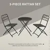Buy Outsunny 3 PCS Rattan Wicker Bistro Set with Easy Folding, 5 from Furnituretta
