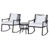 Buy Outsunny 2 Seater Rattan Bistro Set 2 Rocking Armchair from Furnituretta