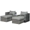 Buy Outsunny 2 Seater Rattan Garden Furniture Set Tall Glass-Top Table from Furnituretta