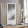 Buy Lincoln 4 Door 2 Drawer Wardrobe – Matt White & Oak Effect with Mirrors from Furnituretta