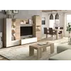 Buy Aroma White and Oak Wall Entertainment Unit – 260 cm Wide with LED Lights, 5 from Furnituretta