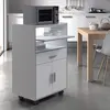 Buy Ripon White and Grey Kitchen Trolley – 2 Doors, 1 Drawer & Pull-Out Shelf from Furnituretta