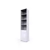 Buy Malton Tall Narrow Bookcase – Matt White Finish with White Gloss Door, 3 from Furnituretta
