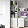 Buy Malton Tall Narrow Bookcase with White Gloss Door from Furnituretta