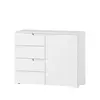 Buy Malton Narrow Sideboard Cabinet – White Gloss Fronts with Matt White Frame from Furnituretta