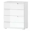 Buy Malton Narrow Chest of Drawers – White Gloss Fronts with Matt White Frame from Furnituretta
