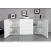 Buy Malton Wide Sideboard Cabinet – White Gloss Fronts with Matt White Frame, 3 from Furnituretta