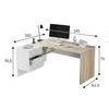 Buy Corby L-Shaped Computer Desk – Oak and White Finish with 2 Drawers and Shelf, 6 from Furnituretta