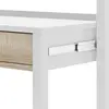 Buy Epsom Computer Writing Desk – White & Oak Finish with Reversible Legs and 2 Drawers, 3 from Furnituretta